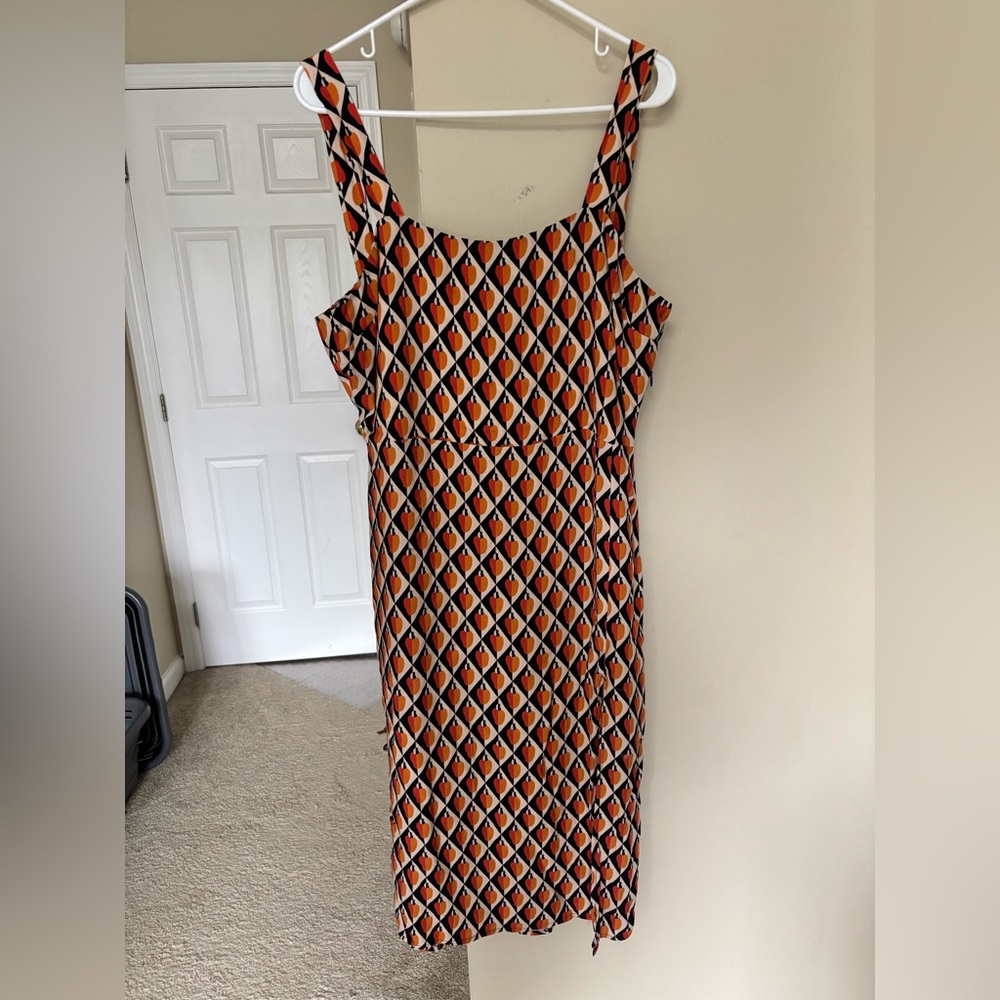 FARM Rio Cashew Dress in Orange and Black
